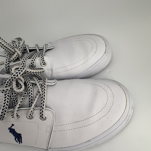 Polo Ralph Lauren Sneakers Mens 9D White Faxon Low Preppy Streetwear - Picture 4 of 9